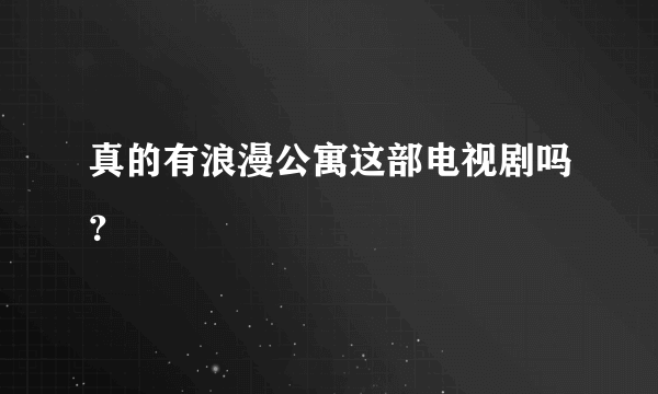 真的有浪漫公寓这部电视剧吗？