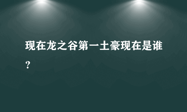 现在龙之谷第一土豪现在是谁？