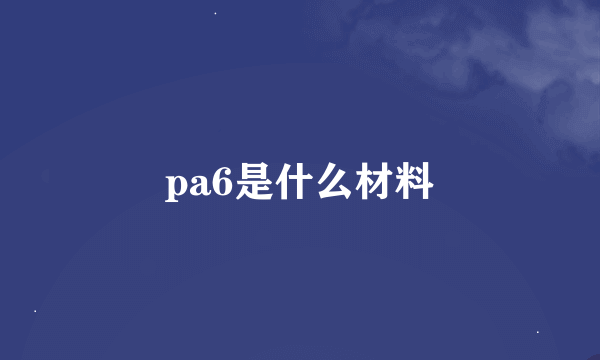 pa6是什么材料