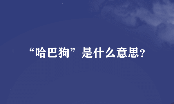 “哈巴狗”是什么意思？