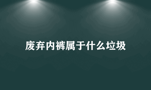 废弃内裤属于什么垃圾