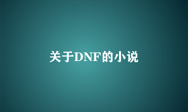 关于DNF的小说