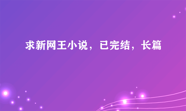 求新网王小说，已完结，长篇