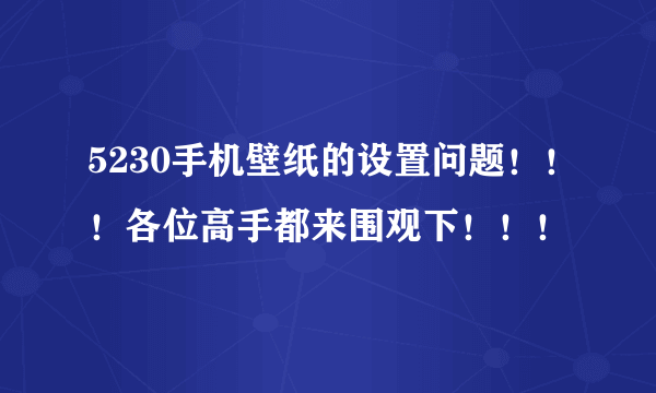 5230手机壁纸的设置问题！！！各位高手都来围观下！！！