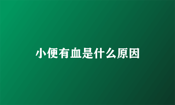 小便有血是什么原因