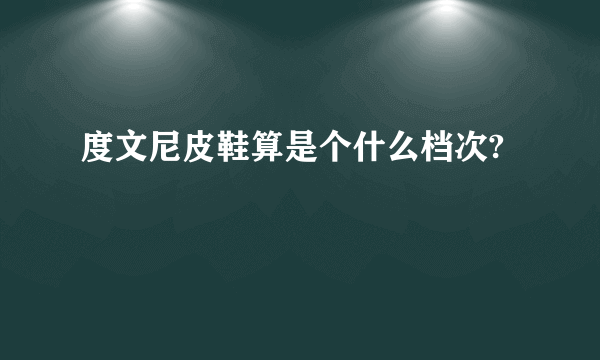 度文尼皮鞋算是个什么档次?