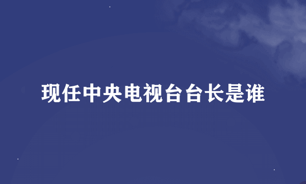 现任中央电视台台长是谁