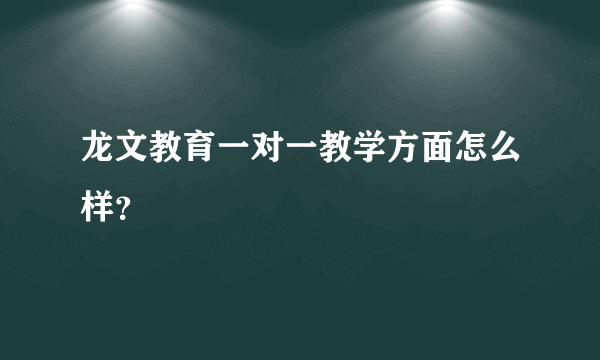 龙文教育一对一教学方面怎么样？