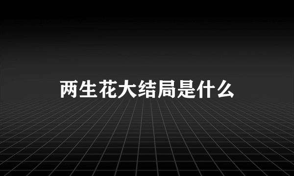 两生花大结局是什么