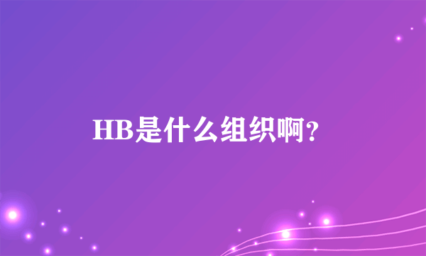 HB是什么组织啊？