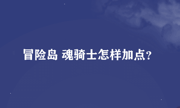 冒险岛 魂骑士怎样加点？