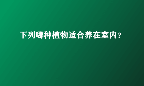 下列哪种植物适合养在室内？