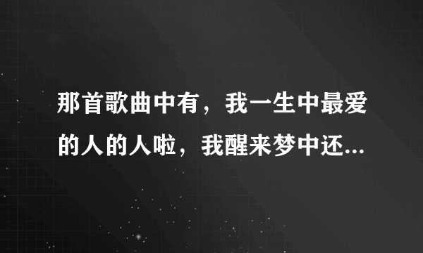 那首歌曲中有，我一生中最爱的人的人啦，我醒来梦中还是你的样子这句歌词