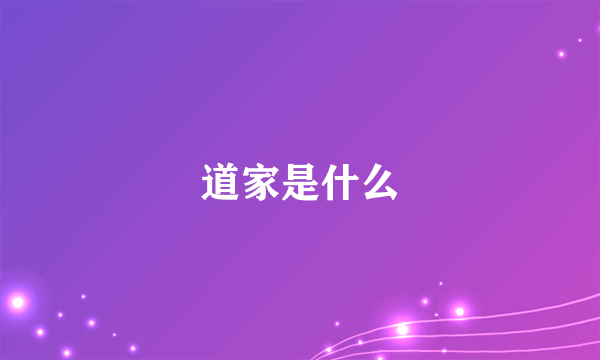 道家是什么