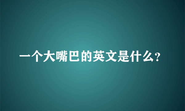 一个大嘴巴的英文是什么？