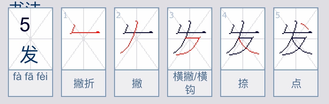 发的笔顺怎么写的