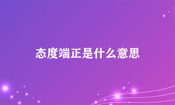 态度端正是什么意思