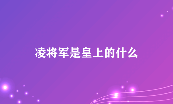 凌将军是皇上的什么