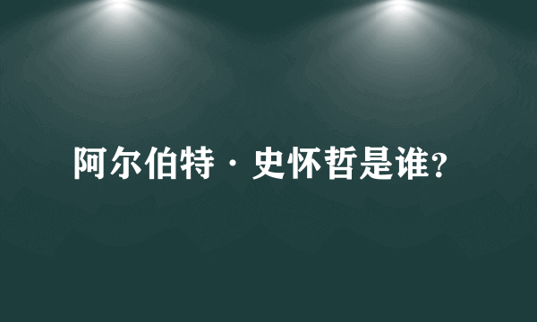 阿尔伯特·史怀哲是谁？