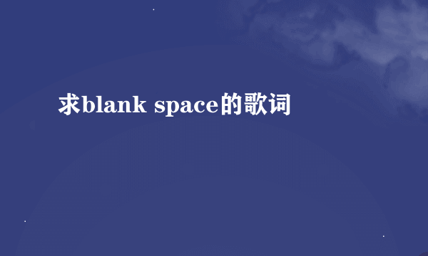 求blank space的歌词