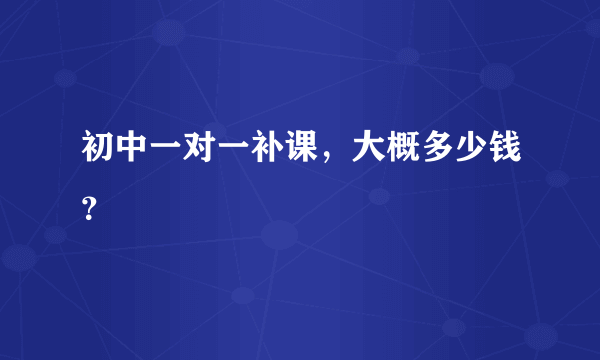 初中一对一补课，大概多少钱？