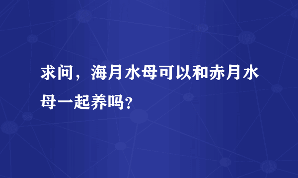 求问，海月水母可以和赤月水母一起养吗？