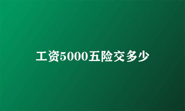 工资5000五险交多少