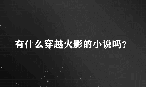 有什么穿越火影的小说吗？