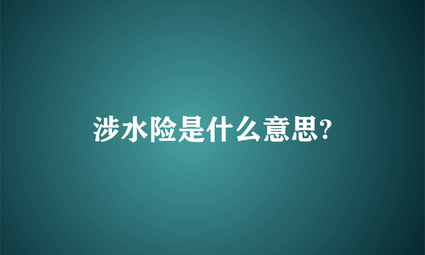 涉水险是什么意思?