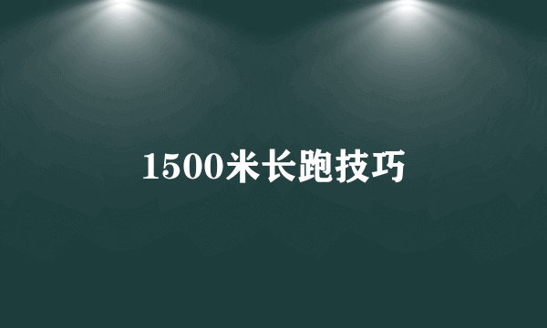 1500米长跑技巧