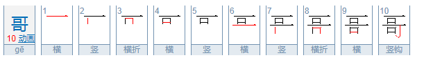 哥的笔顺