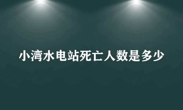 小湾水电站死亡人数是多少