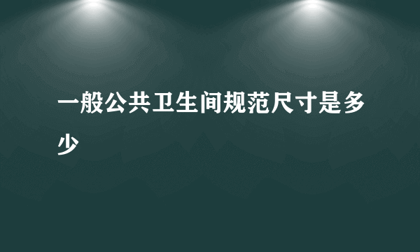 一般公共卫生间规范尺寸是多少