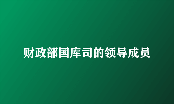 财政部国库司的领导成员