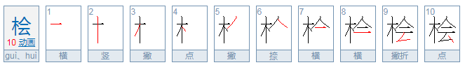 桧这个字怎么读？