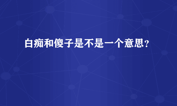 白痴和傻子是不是一个意思？