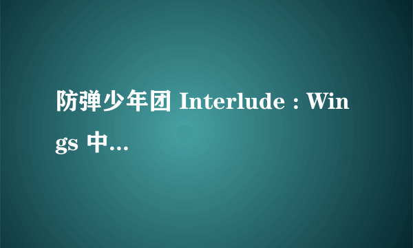 防弹少年团 Interlude : Wings 中韩文歌词