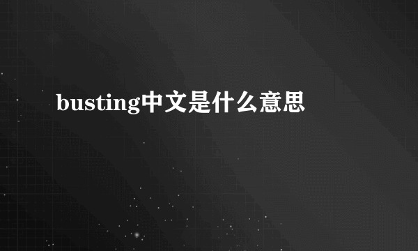 busting中文是什么意思