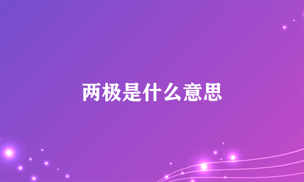 两极是什么意思