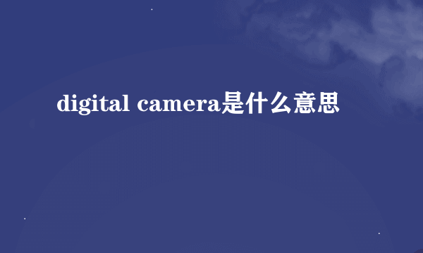 digital camera是什么意思