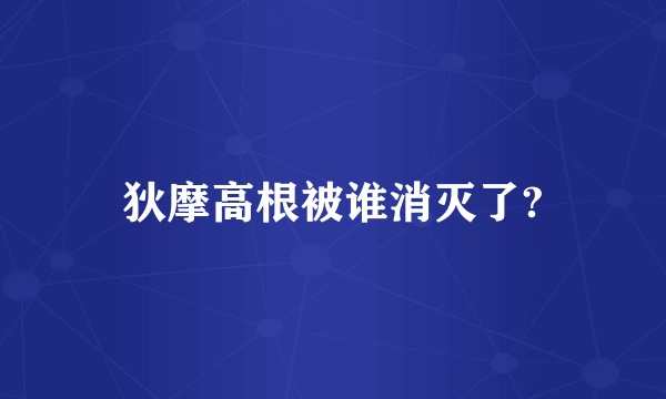 狄摩高根被谁消灭了?