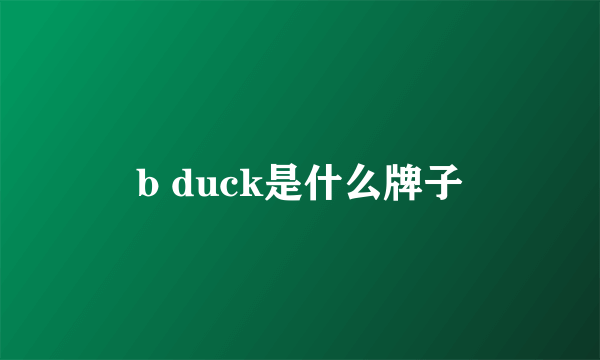 b duck是什么牌子