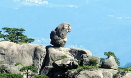 二年级黄山奇石中“猴子观海”描写的是哪块奇石？