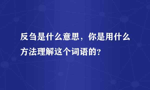 反刍是什么意思，你是用什么方法理解这个词语的？