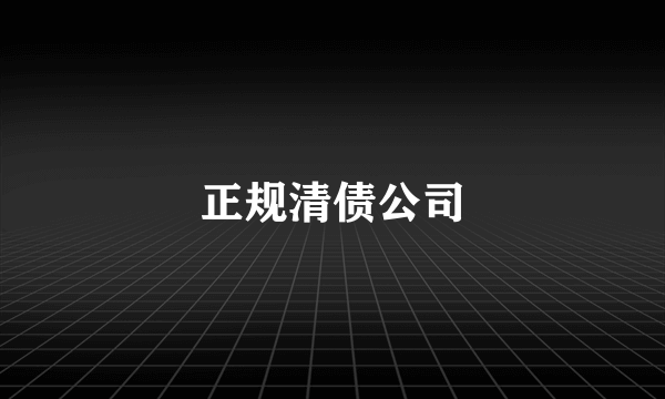 正规清债公司