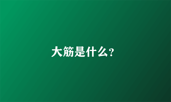 大筋是什么？