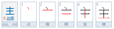 主笔顺怎么写