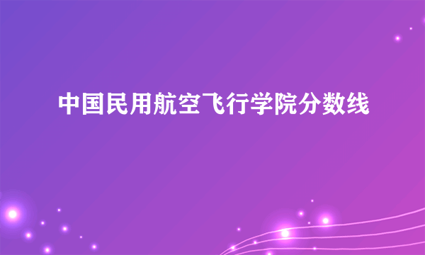 中国民用航空飞行学院分数线