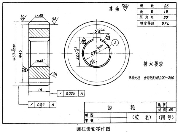 什么叫齿轮工作图