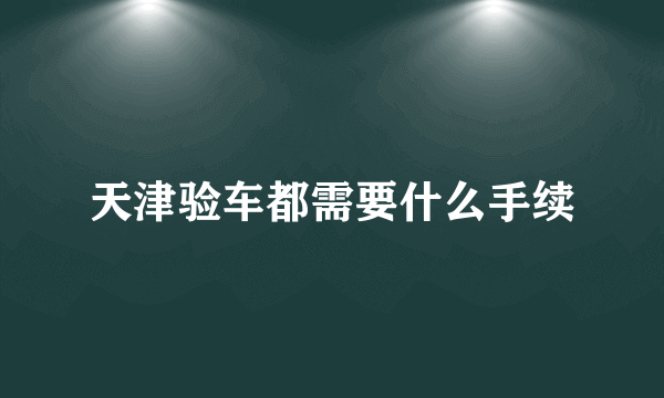 天津验车都需要什么手续